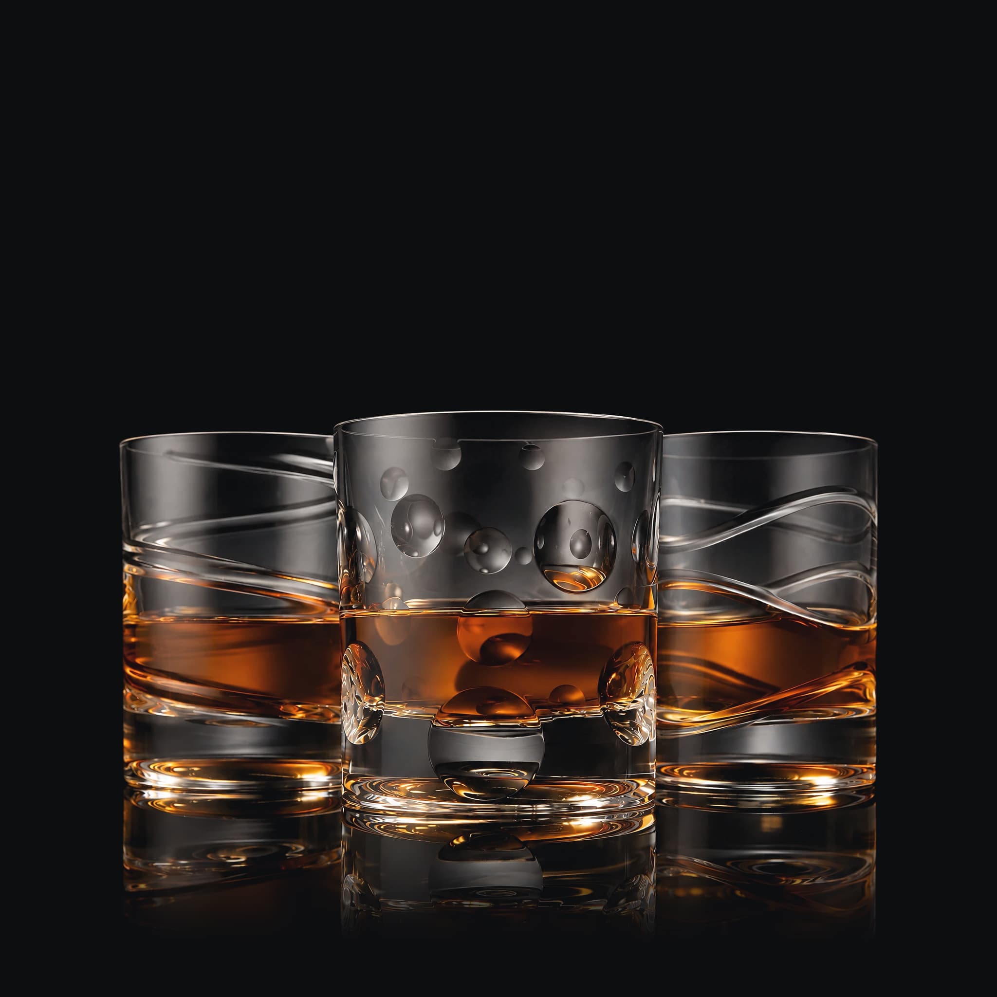 The SHTOX Elemental set: Vortex, Aqua and Infinity tumblers side by side